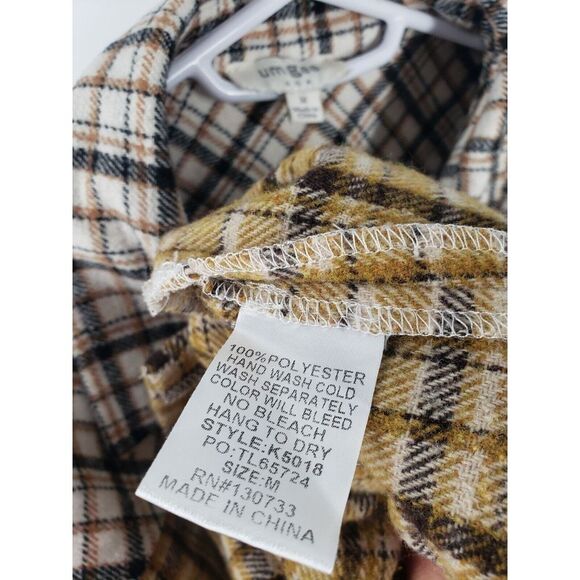 Umgee Heavyweight‎ Plaid Flannel Long Sleeve Button Down Shirt Size M - Picture 5 of 8
